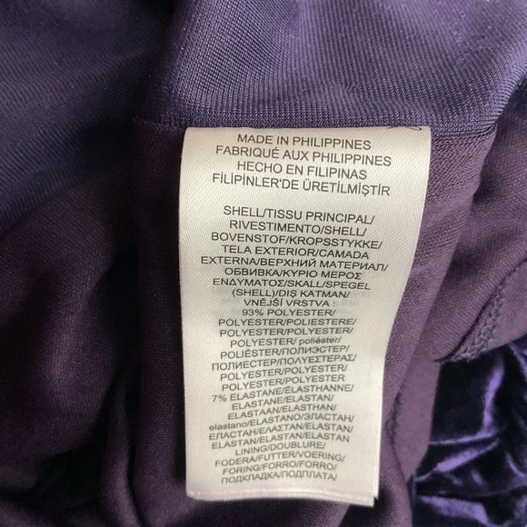 Lauren Ralph Lauren Size 12 Purple Velvet Sheath Surplice Faux Wrap Tie Dress - Picture 8 of 10